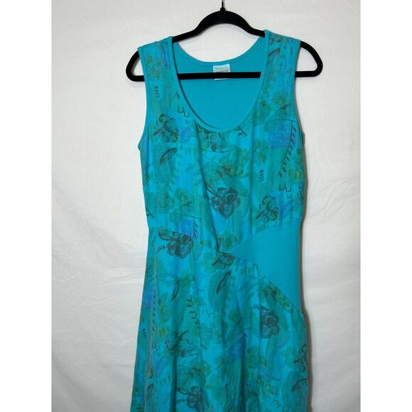 Color Me Cotton Women's Sleeveless Maxi Dress Tiered Skirt 100% Linen Size M - Picture 2 of 8